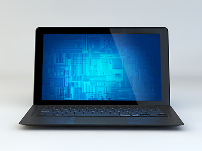 Laptop 3d digital laptop microsoft notebook screen