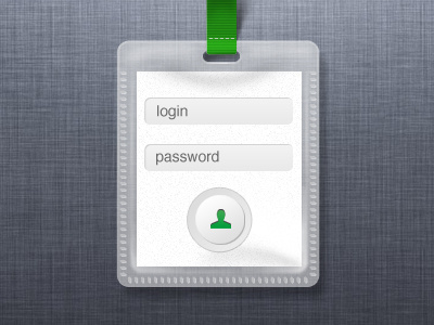 Login Badge app badge button card clean design digital html5 input login paper plastic ribbon site ui web webdesign