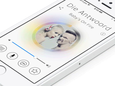 iOS 7 radio app app gif ios ios7 iphone music player radio ui
