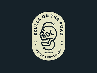 Skulls on the road badge badge design design diseño de insignia dribbble dribble dribbleshot logo logodesign logoinspiration