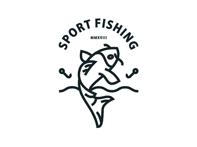 Sport Fishing badge badge design diseño de insignia dribble dribbleshot illustration logo logodesign logoinspiration