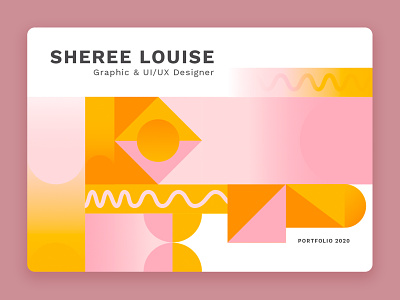 Geometric Pattern Portfolio Cover - Sheree Louise branding cover page fun geometric geometric pattern orange pink portfolio portfolio design