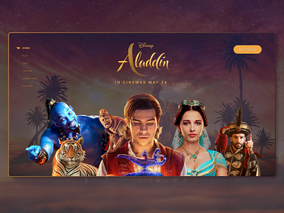 Disney's Aladdin Landing Page app branding design flat identity landing page logo responsive web design typography ui ui ux design ui design user interface userinterface ux vector web web design website website design