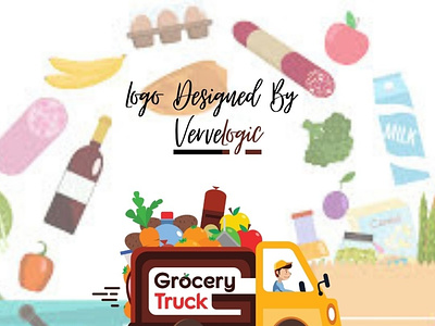VERVELOGIC : Rendering Groceries, Yielding Happiness branding brandmark company creative food grocery homedelivery logo logomark truck