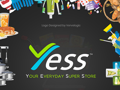 Yess - Supermarket in Delhi branding brandmark company design graphic design logo