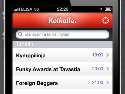 Keikalle. 2 app gig iphone keikalle location map red