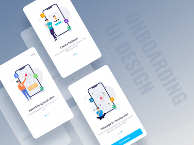 Onboarding UI Concept of seller's app android app art concept flat graphicsdesign illustration ios material onboarding ui typografy ui ui ux vibrant welcome