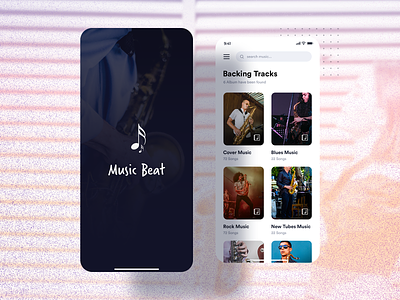 Music Beat | Mobile Application clean ui developement guitar iosappdevelopment music music app music player saxophone techgropse uiuxdesign