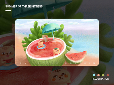 Summer Of Three Kittens ui 插图 设计