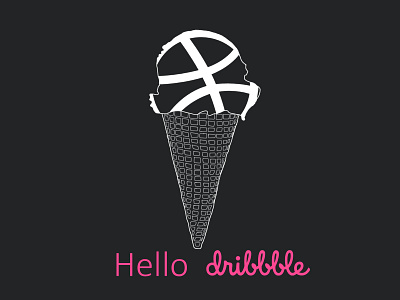 Hello Dribbble hello illustration