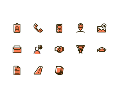 resume icons colour glyphs icon design icon packs icon sets icons iconset orange outline outlines