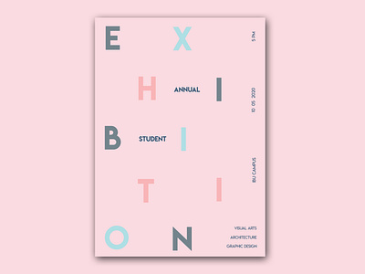 Exhibition Poster color palette composition design exhibition grid system minimal neutral pastel colors poster sans serif simple student typographic poster typography vector