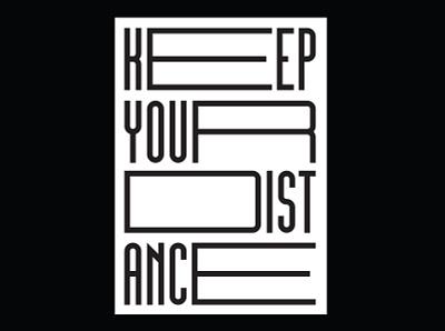 Distance black design distance illustrator poster typographic poster typography vector white whitespace