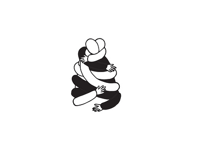 Long hug black design hand drawn handmade hugs illustration line minimal white