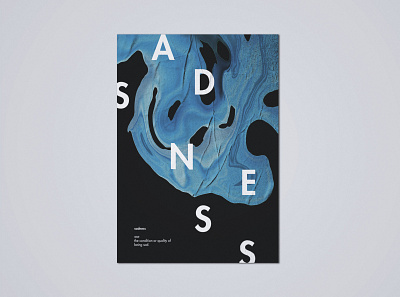 Sadness black blue color composition design emotions fluid liquid poster poster design sadness typographic typography