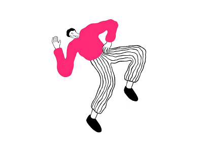 dance black character characterdesign dance dancing design flat illustration illustration minimal pattern pink white