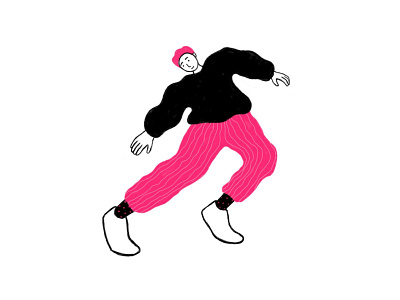 dance black character characterdesign design flat illustration illustration minimal pattern pink white