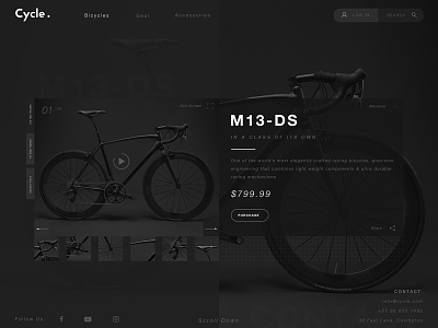 Bicycle UX UI Landing Page Concept design ecommerce landing page ui ux uxui web website