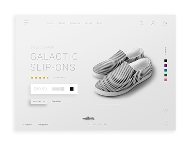 Minimal Shoe Shop Ui Ux concept design ecommerce landing page minimal ui ux uxui web website