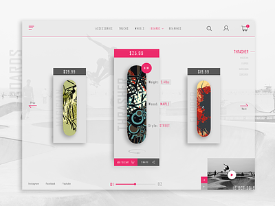 Skateshop Ux Ui concept design ecommerce landing page ui ux website