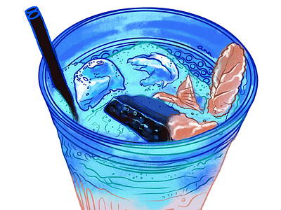 Ice drinks blue tasty