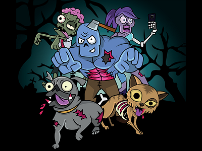 Dribbble Shoot Zombies cartoon charachter design comic art game art illustration vector zombie