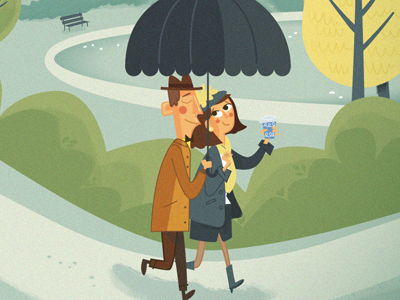 Date in the rain