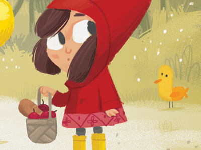 Red Hood bird hoodie illustration kidslit woods