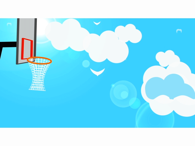 Basketball Shoot basketball birds bluesky bucket clouds dribbble flare paths sun sunny