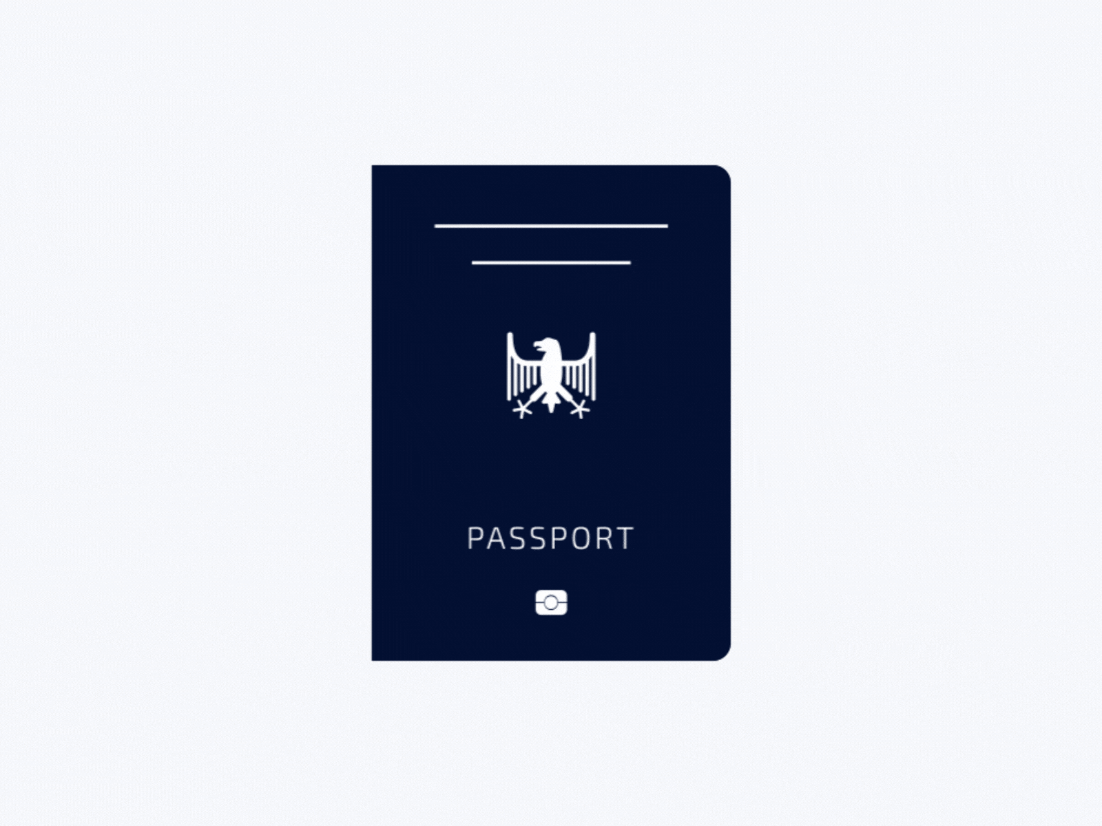 Passport Security Scan 2d animation eagle germany gif illustration loop loop animation minimalist motion passport scan shapes ui