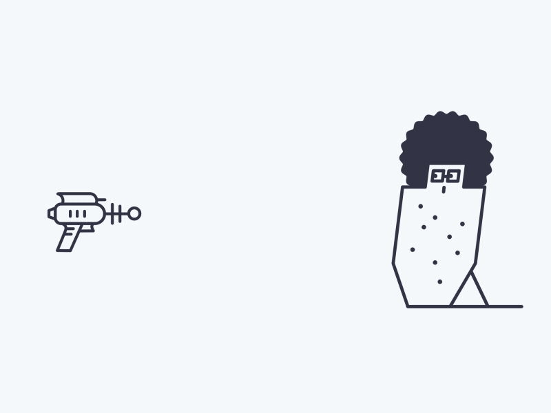 The Death Blaster 2d after animation behance blaster character death design dribbble effects electric fun gif gun illustration motion shapes zigzag
