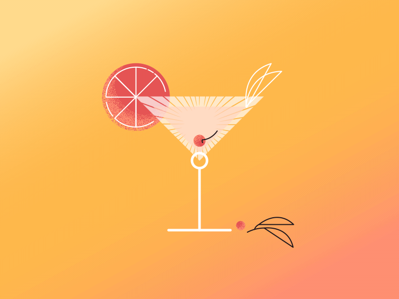 Cocktail 2d adobe aftereffects animation gif illustration motiondesign motiongraphics shapes summer summer party vector vibes