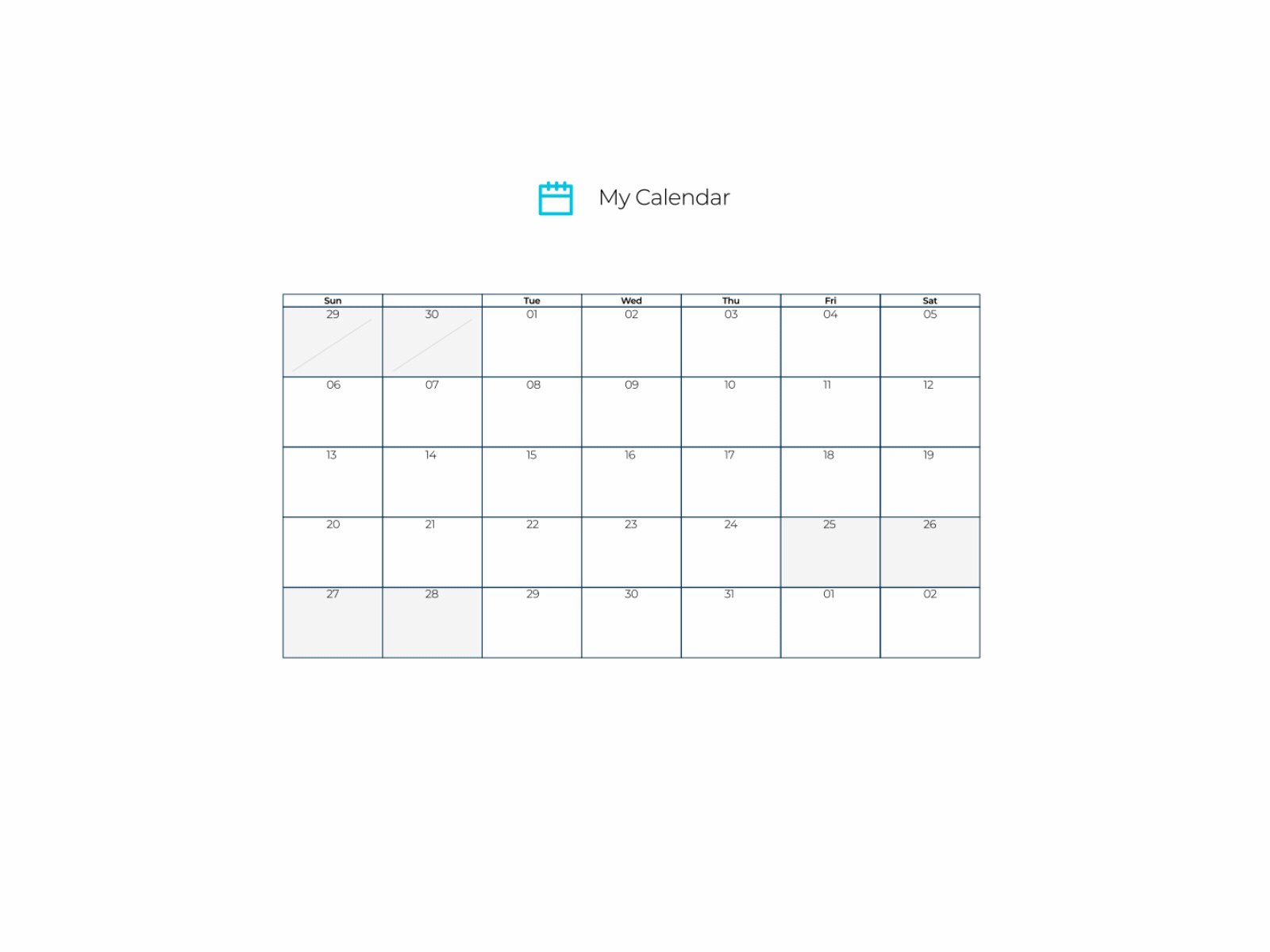 GigZoo - My Calendar 2d aftereffects animation blue calendar dates design gif illustration interaction motion motiondesign motiongraphics shapes ui uk ux vector webdesign