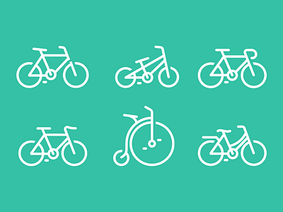 A set of bicycle icons icon