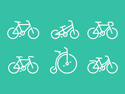 A set of bicycle icons