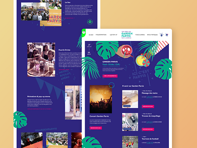 Garden Parvis 2021 — Website chill design festival illustration music paris la defense ui ux web website