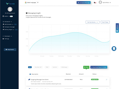 Insight page for Termii