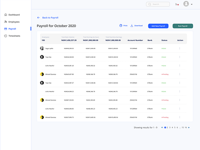 Payroll page