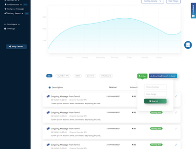 Direct Insight page for Termii design ui