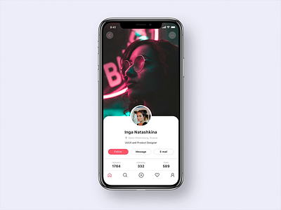 Scroll animation for User Profile after effects animation app design dailyui006 mobile app mobile design scroll animation ui design