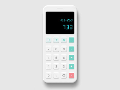 Daily UI 004 - Calculator app design calculator daily100 dailyui004 minimalism minimalistic design mobile app mobile design skeuomorphism