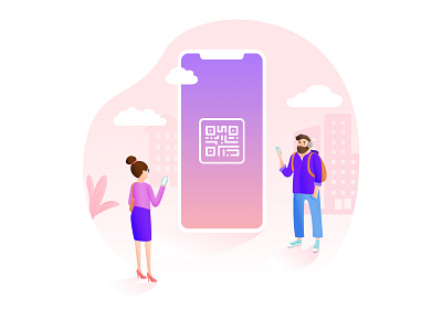 QR Payment Flat Illustration