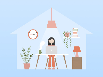 Work from home home illustration work