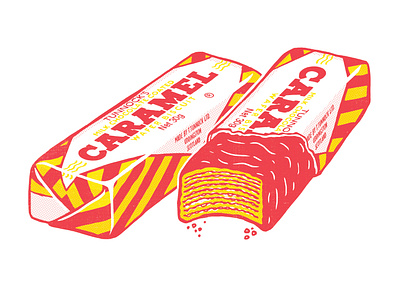 Caramels design handdrawn illustration