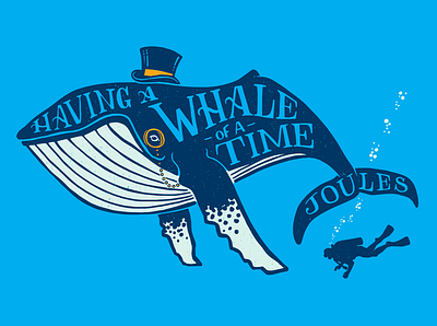 Handsome Whale design handdrawn illustration typography