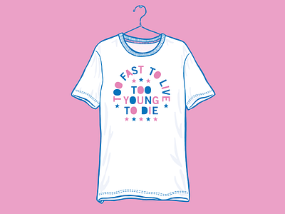 Too Fast / Too Young T-shirt design handdrawn illustration typography
