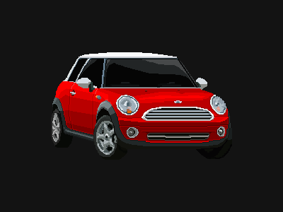 Pixel mini cooper red