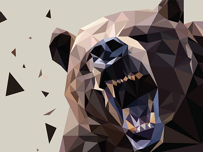 lowpoly bearrrrrr... bear illustration lowpoly polygon triangle