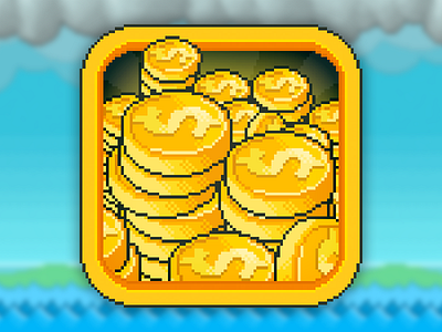 Achievement - King Midas achievement coin fly fly up game icon king midas pixel pixel art up