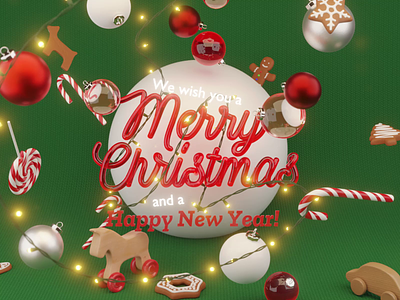 Merry Christmas and a Happy New Year! 2022 3d animation card challenge christmas december gingerbread modeling new year render